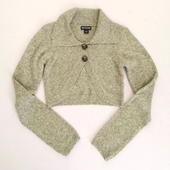 NEW Pretty Little Thing 2 Piece Knit Pant /Crop Top Sweater Moss Green Sz S - Picture 4 of 7